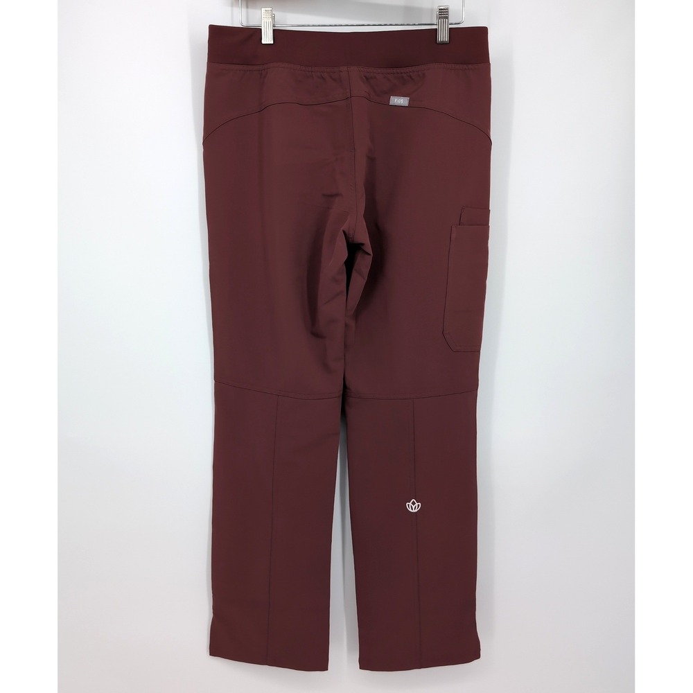 FIGS Kade Cargo Scrub Pants Burgundy Maroon Women Small - Picture 2 of 5